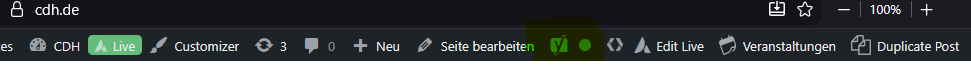 Yoast in der *Admin Bar*