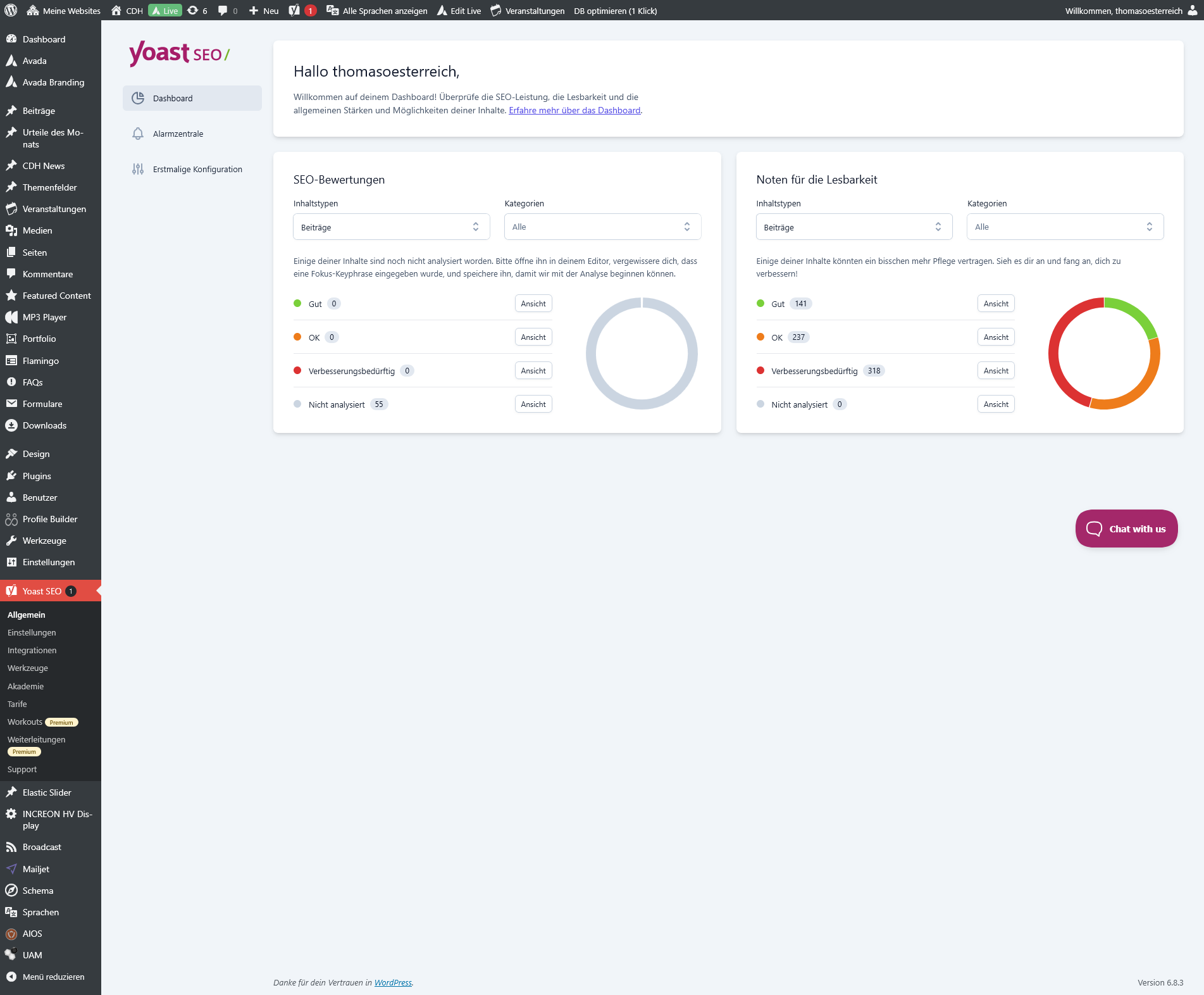 WB Dashboard - Yoast SEO - Allgemein